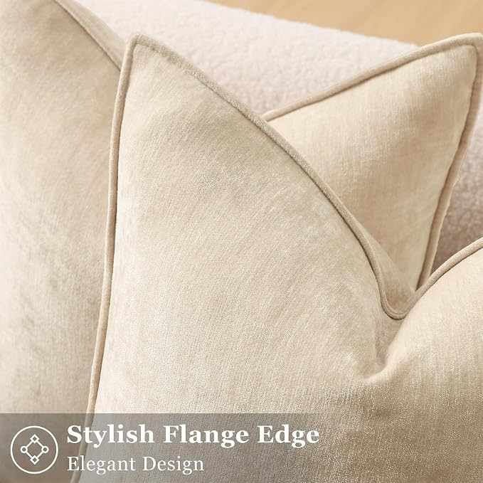 decorUhome Summer Couch Euro Sham Throw Pillow Covers 26x26 Set of 2, - Image 2