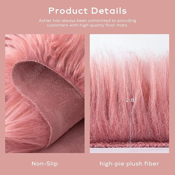 Ashler Faux Fur Area Rug - Image 7