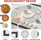 Silicone Pastry Mat for Dough Rolling, Non Stick Silicone Mat for Baking Bread, Pizza, Cookies, Macaron, Silicone Baking Mats with Measurements, Non-slip and Reusable Silicone Mat for kitchen Counter