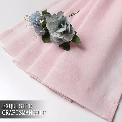 Tollpiz Sheer Curtain Linen Textured Bedroom Curtains Sheer Light Filtering Rod - Image 7