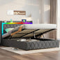 Modern Multi-Color LED Light Full Bed Frame by BIOEVER