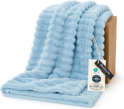 Bedsure Soft Twin Blanket for Bed Decor Gifts Light Blue 60"x80" | Birthday by Unknown