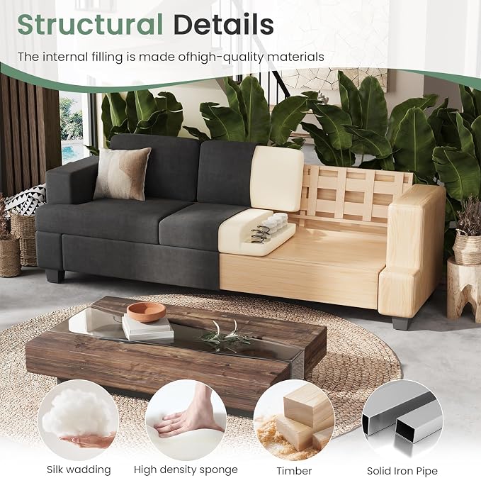 YOUDENOVA Sofa, 3 Piece Set Comfy Sofa, Loveseat & 2 3-Seater Couch - Image 6