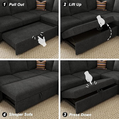 Belffin Modular Sectional Sleeper Sofa Bed - Image 7