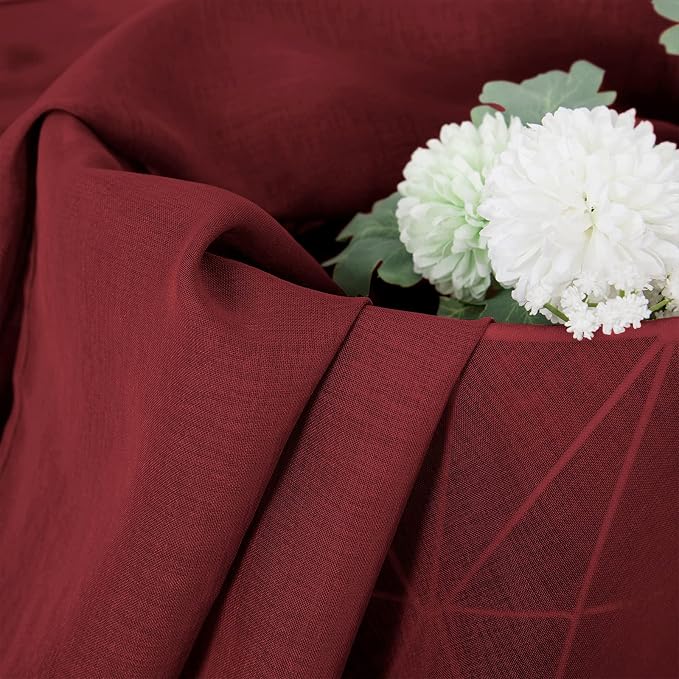 Tollpiz Short Sheer Tier Curtains Linen Textured Half Kitchen Curtain Sheers - Image 6