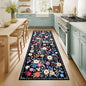 PLHXFR 2x6 Washable Runner Rug：Floral Indoor Kitchen Soft Carpet Black | by PLHXFRSoftAreaRugs