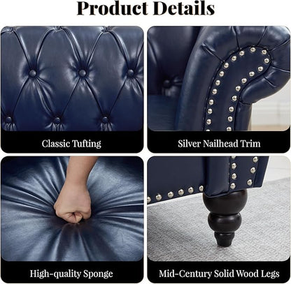 LEVNARY Chesterfield Loveseat, 2 Seater Tufted Couch - Image 5
