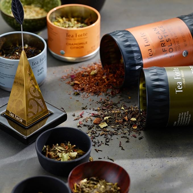 Tea Forte Orchid Vanilla Premium Organic Loose Leaf Caffeinated Black Tea Blend Canister, Makes 35-50 Cups