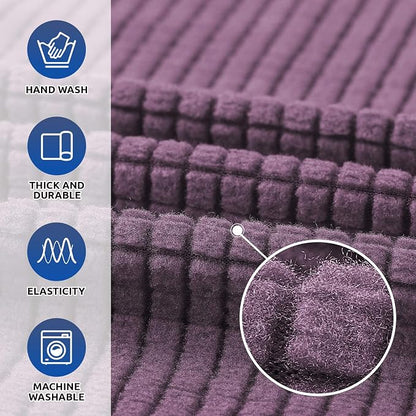 Stretch Chair Sofa Slipcover, Single Couch Cover, Dark Purple | 1-Piece - Image 3