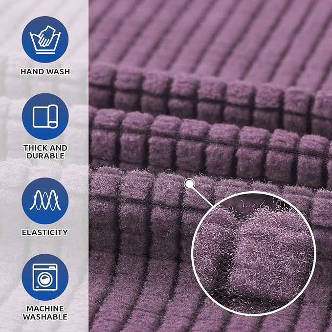 Stretch Oversized Couch Covers for Sofa Slipcover, Dark Purple | 1-Piece - Image 3