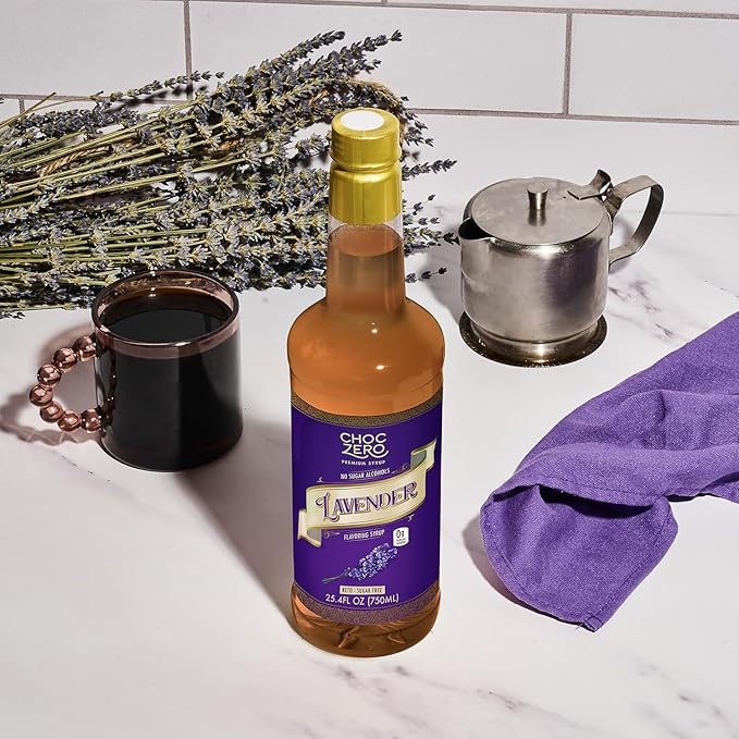 ChocZero Coffee Syrup, Lavender Flavor, Sugar Free Syrup for Drinks, Keto Friendly, 25.4 Fluid Ounces