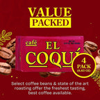 El Coquí Dark Roast Espresso Ground Coffee, Rich, Ground Coffee, Authentic Puerto Rican Style Coffee, Vacuum Sealed, Ground Espresso Beans, 8.83 oz (4 pack)