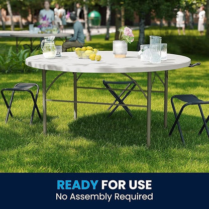 Flash Furniture Scarborough 5' Round Plastic Folding Table - Image 8