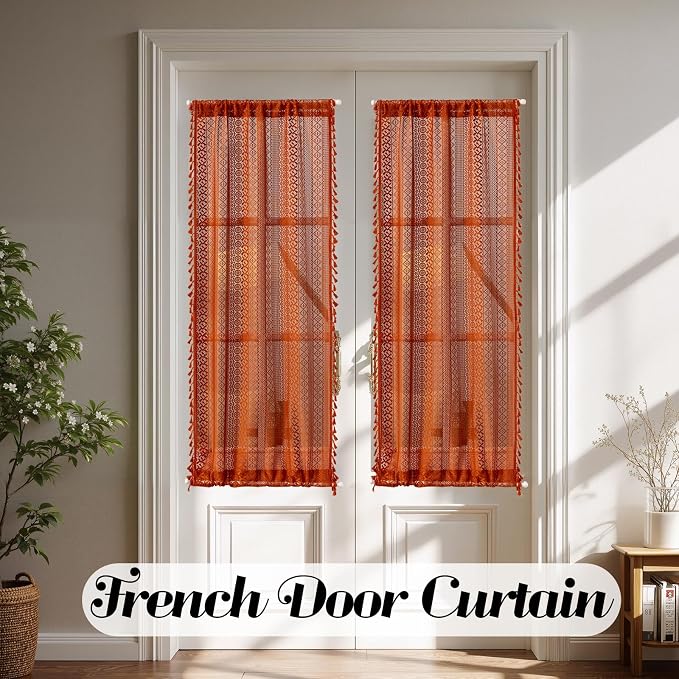 Sutuo Home Terracotta French Door Curtains 72 Inches Long - Image 2