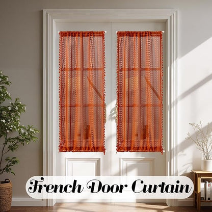 Sutuo Home Terracotta French Door Curtains 72 Inches Long - Image 2