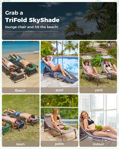 KingCamp Tanning Chair with Face Hole, Lounge Chairs Outdoor Folding Comfy - Image 7