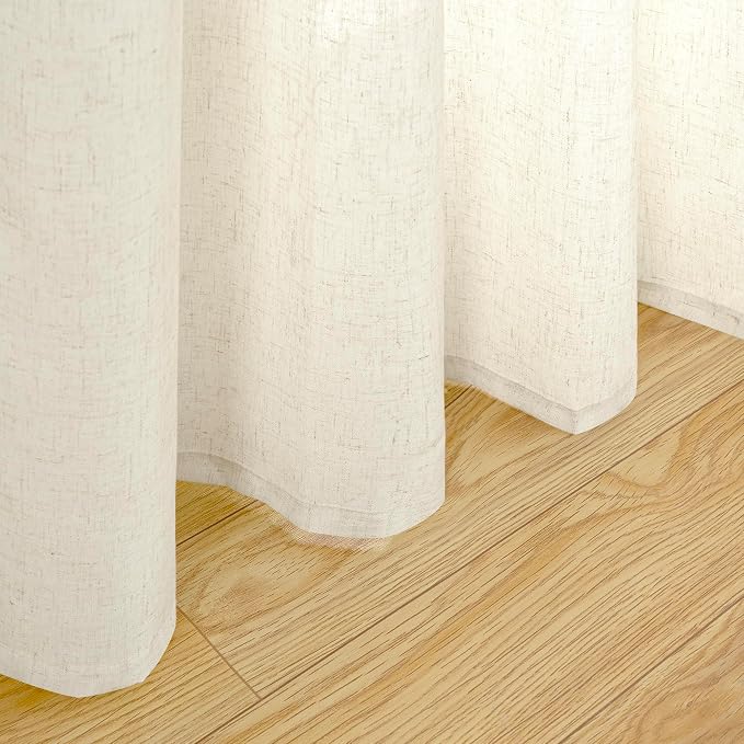 YoungsTex Natural Linen Curtains 63 Inch Length 2 Panels - Image 9