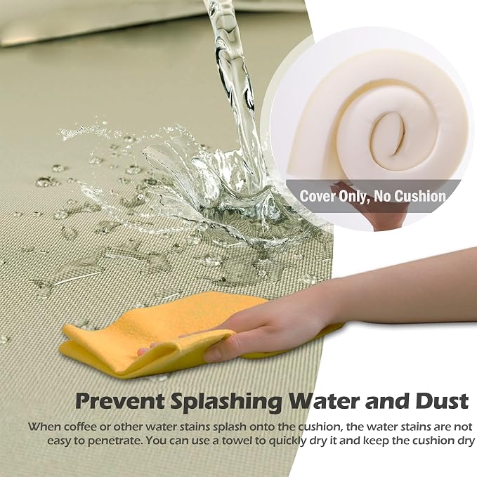 Sqodok Patio Cushion Cover 19x19 inch, Outdoor Seat Cushion Slip Cover - Image 6