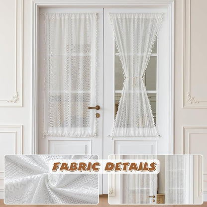Sutuo Home White French Door Curtains 72 Inches Long - Image 4