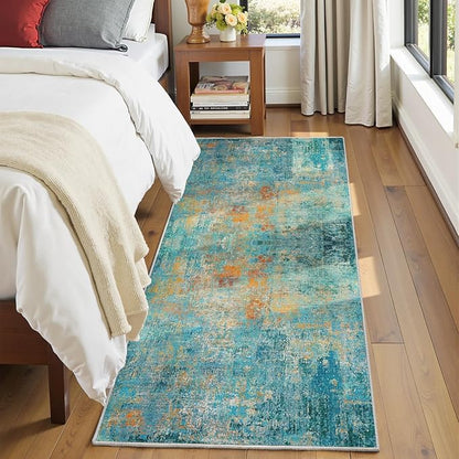 RELEANY Washable Runner 2'x10' Abstract Area Rug - Image 8