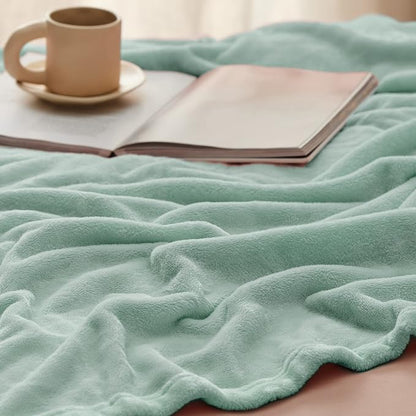 Bedsure GentleSoft Fleece Throw XL Blanket Sage Green - Image 4