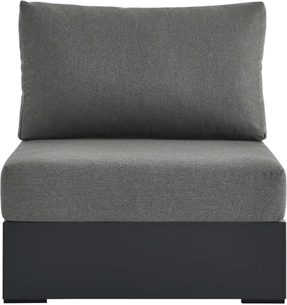 Modway Tahoe Aluminum Armless Patio Gray Charcoal Modular Weather-Resistant - Image 6
