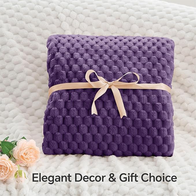 BEDELITE Purple Twin Blanket for Couch, Soft Cozy Gifts for Women, 60 * 80 | 3D - Image 4