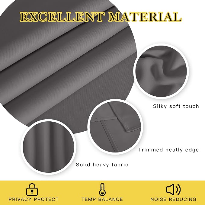 NICETOWN Blackout Doorway Curtain Drape 72 inch Long - Image 3