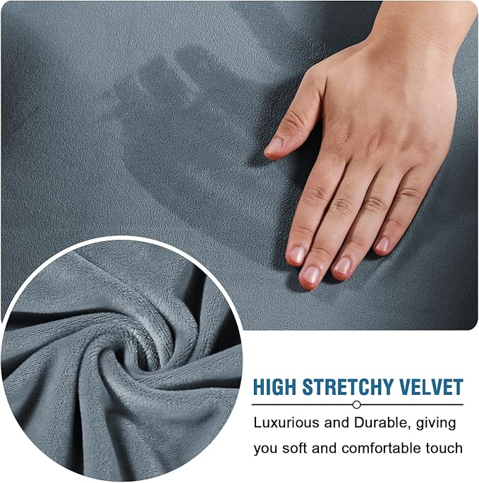 H.VERSAILTEX Real Velvet Plush 3 Piece Stretch Sofa Covers Couch Covers - Image 5