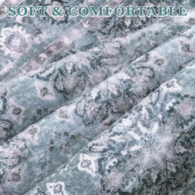SERISSA 2x3 Washable Non Slip Floral Boho Small Area Rug - Image 4