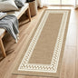 Faux Linen Washable Runner Rug Absorbent Surface 2x6 Warm Brown | Non-Slip TPR by WIEVEDENS