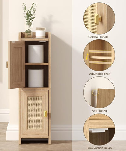 Akxomel Rattan Small Bathroom Cabinet - Image 5