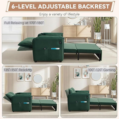 63" Convertible Sleeper Loveseat Sofa Bed, Pull Out Couch Bed - Image 5