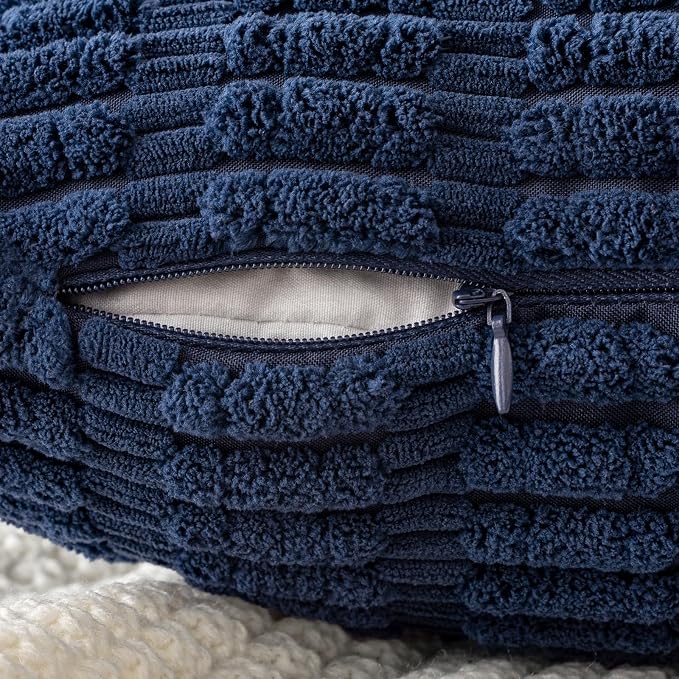 MIULEE Euro Sham Decorative Throw Pillow Covers 26x26 Navy Blue Pack of 2 | - Image 7