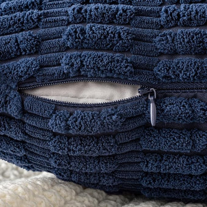 MIULEE Corduroy Decorative Throw Pillow Covers 20x20 Navy Blue Pack of 2 | Soft - Image 7