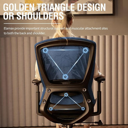 ELABEST Mesh Office Chair, Ergonomic Computer Desk Chair, Sturdy Task Chair- - Image 4