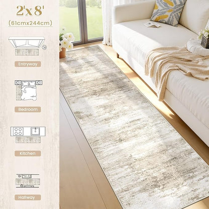 Washable 2x8 Runner Rug for Hallway: Kitchen Runner Non Slip Neutral Soft - Image 5