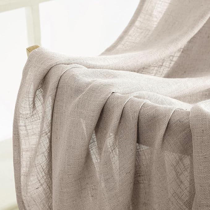 MIULEE Natural Linen Curtains 52x72 Inch Length - Image 6
