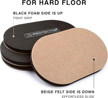 Felt Furniture Sliders Hardwood Floors X-PROTECTOR – 4 PCS 9 1/2 inch Furniture - Image 4