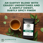 Elephantal Wellness Premium Detox Herbal Tea | Daily Liver, Kidney, Blood & Digestive Support with Turmeric, Milk Thistle, Dandelion & Burdock | Non-GMO, Handmade, Caffeine-Free Loose Leaf Blend - 4oz, 40 Servings