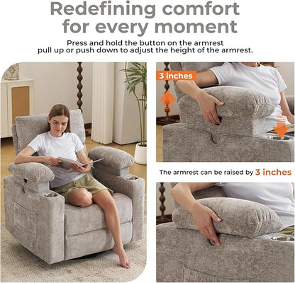 Oversized Power Recliner Chair Swivel Glider - Image 4