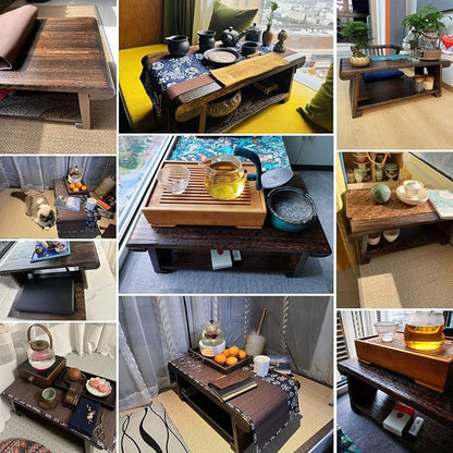 Japanese Floor Table Foldable Solid Wood Coffee Table Low Kotatsu Table - Image 3