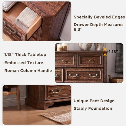 T4TREAM Farmhouse 5 Drawers Dresser - Image 5