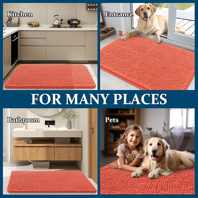 OLANLY Dog Door Mat for Muddy Paws 54x24, Super Absorbent Chenille Mud Mat | - Image 8