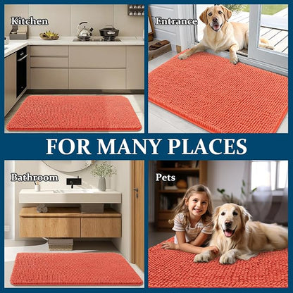 OLANLY Dog Door Mat for Muddy Paws 32x20, Super Absorbent Chenille Mud Mat | - Image 8
