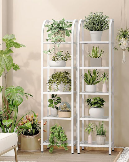 Hzuaneri Bookcase Bookshelf, Tempered Glass Arched Bookshelf - Image 5