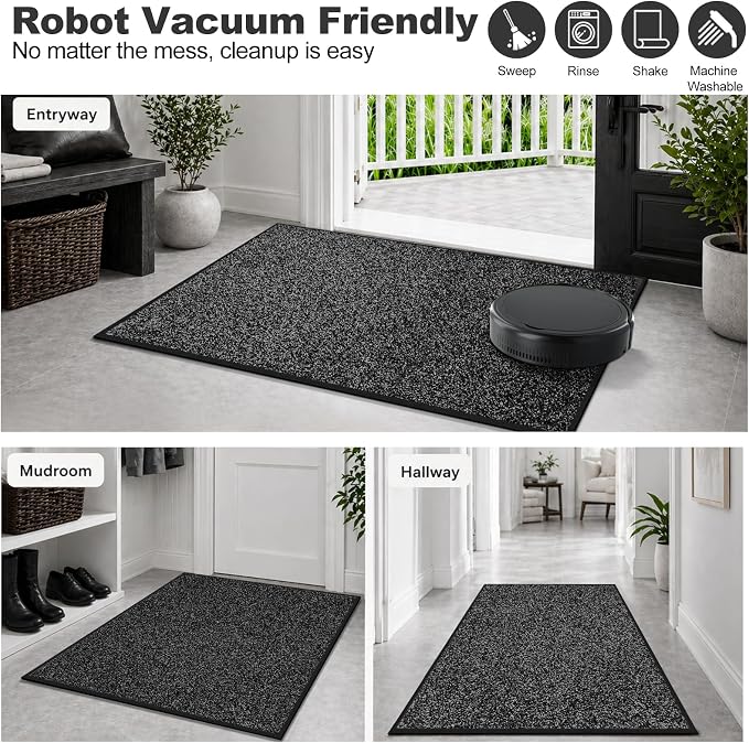 Super Absorbent Front Door Mat, 29.5" x 17", Non-Slip Washable Indoor Doormats - Image 5