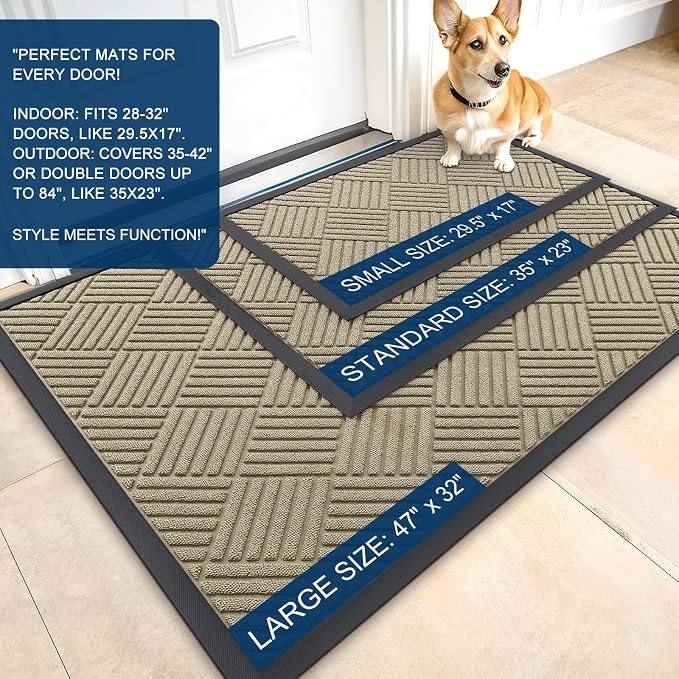 OLANLY Front Door Mat Outside Entrance 71x47, Waterproof Heavy-Duty Doormat | - Image 2