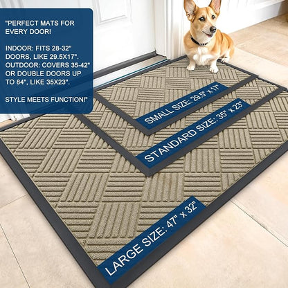 OLANLY Front Door Mat Outside Entrance 59x34, Waterproof Heavy-Duty Doormat | - Image 2