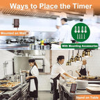 Kitchen Timers for Cooking – 6 Channel Commercial Kitchen Timer Restaurant Kitchen Supplies – Stainless Steel LED Technology Kitchen Timer Digital – Reminder Function, Loud Alarm